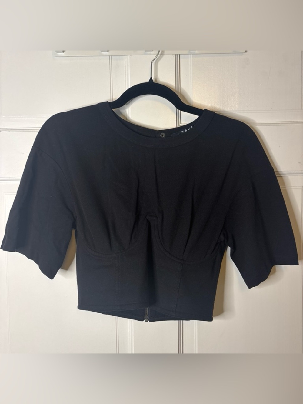 Ksubi Black Cropped Underbust Tee